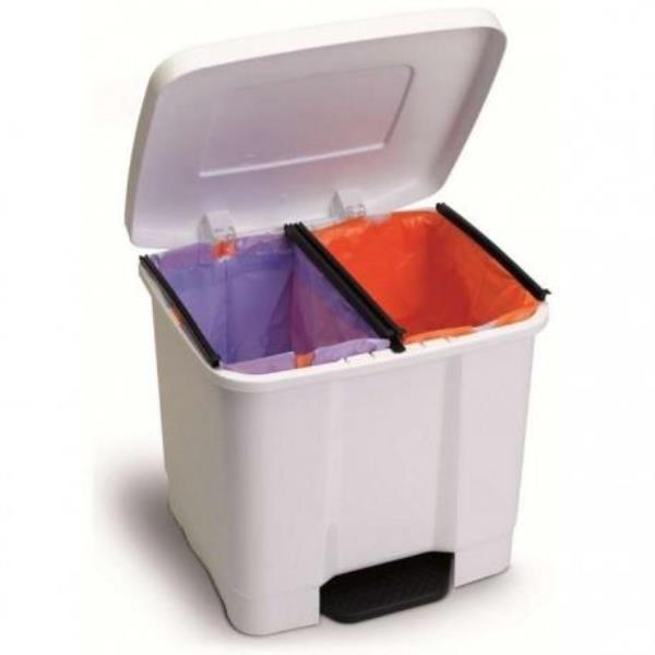 Conjunto de 2 cubos para reciclaje con pedal — Cartabon