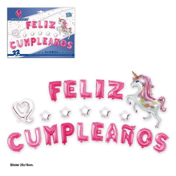 GUIRNALDA FELIZ CUMPLEAÑOS UNICORNIO ≫ Plasticosur