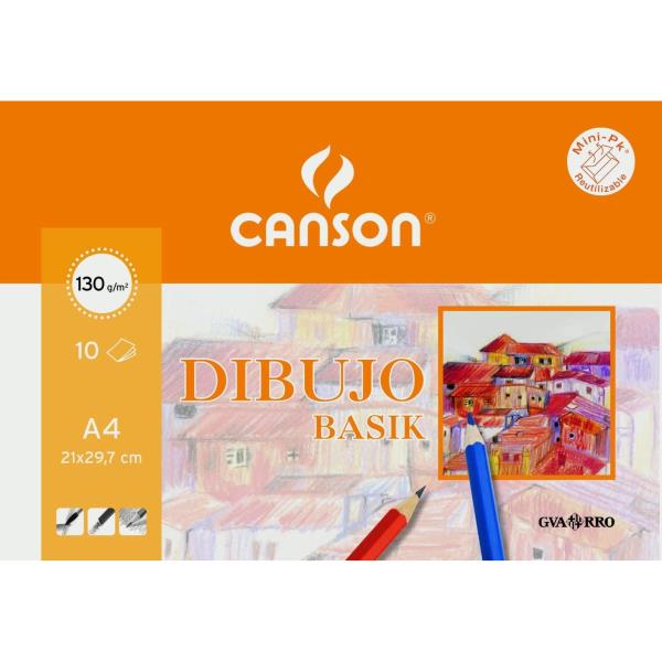 PAPEL ACUARELA CANSON BASIK A4+370GR 6H. - Santos Distribuidores